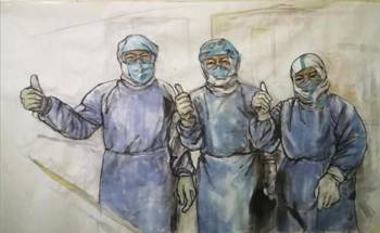 《抗击疫情,我们能赢》画种:中国画