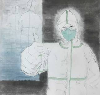 中国画研究生:刘倩倩作品名称:你们最棒,画种:中国画